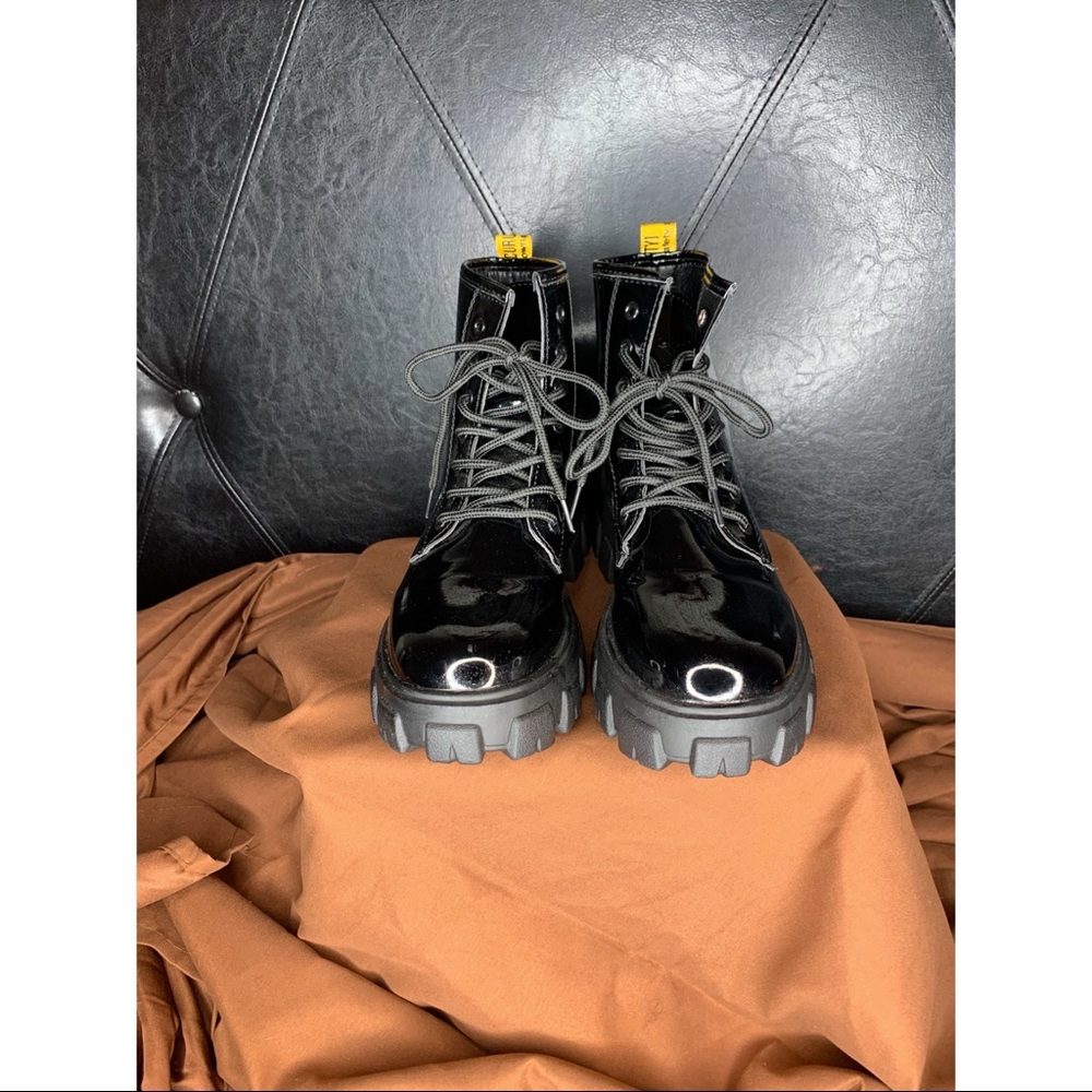 Black combat boots